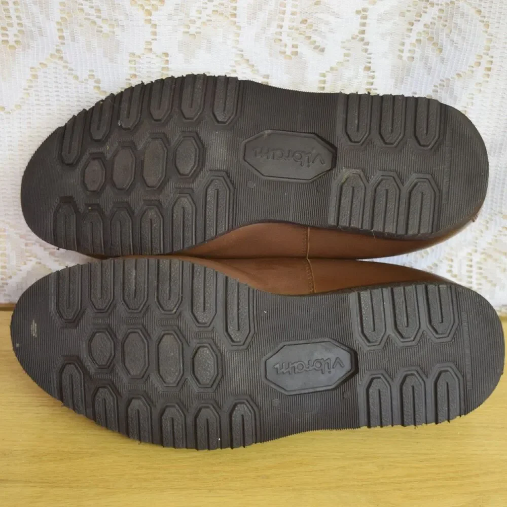 P.W. Minor Orthotic Mens Size 12 Lace Up Brown Leather Shoes Vibram Sole Comfort
